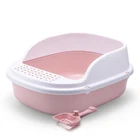 Litter Box Factory Wholesale Cat Toilet Large Space Plastic Cat Litter Box