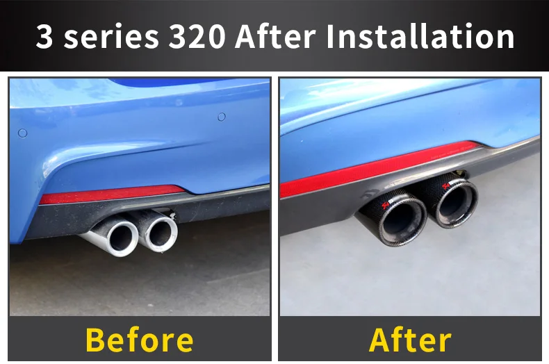 Snap installation easy installation Carbon fiber Exhaust pipe tip for Akrapovic for BMW M Series AUDI Q Series RS Series