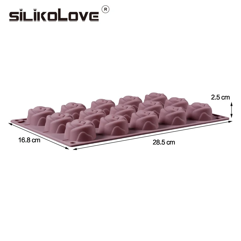 15 cavity three-dimensional rose handmade soap mold DIY silicone cake chocolate mould