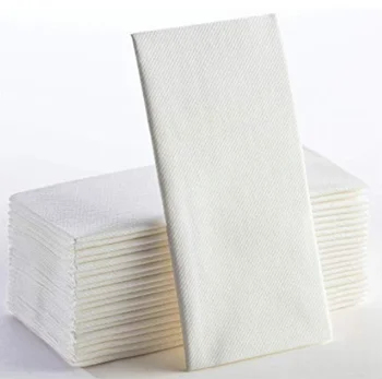 White Dinner Napkins - Linen Feel Napkins - Disposable Cloth Like Paper Hand Towels for Bathroom