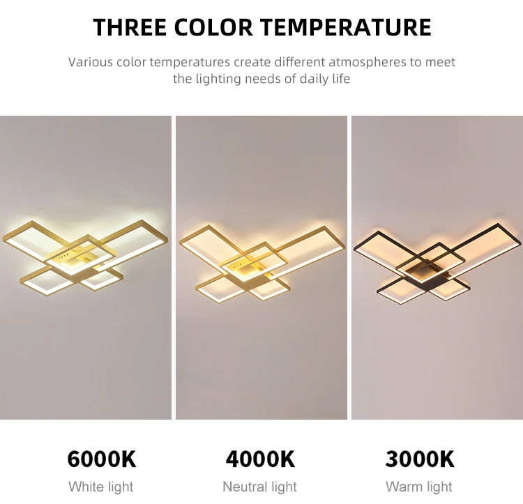 Remote Control PC Aluminum Dimmable Smart Modern Led Ceiling Lamp For Home