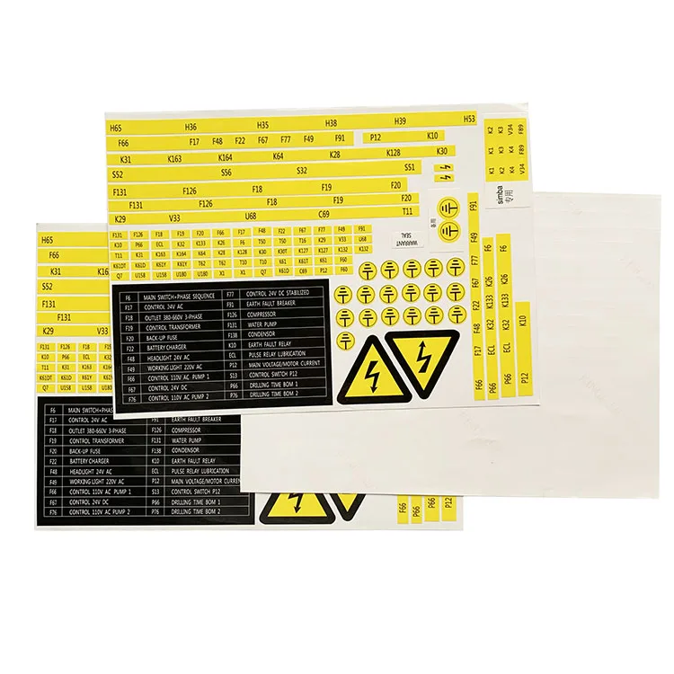 PP Label Fire Resistant Sticker Multifunctional Panel lexan polycarbonate Label Voltage indication warning label