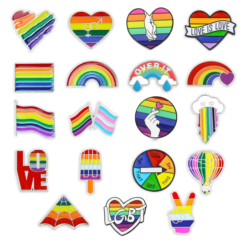 Pride Gay Rainbow Flag Lapel Pins Enamel Lgbt Lapel Pins Rainbow Lgbt