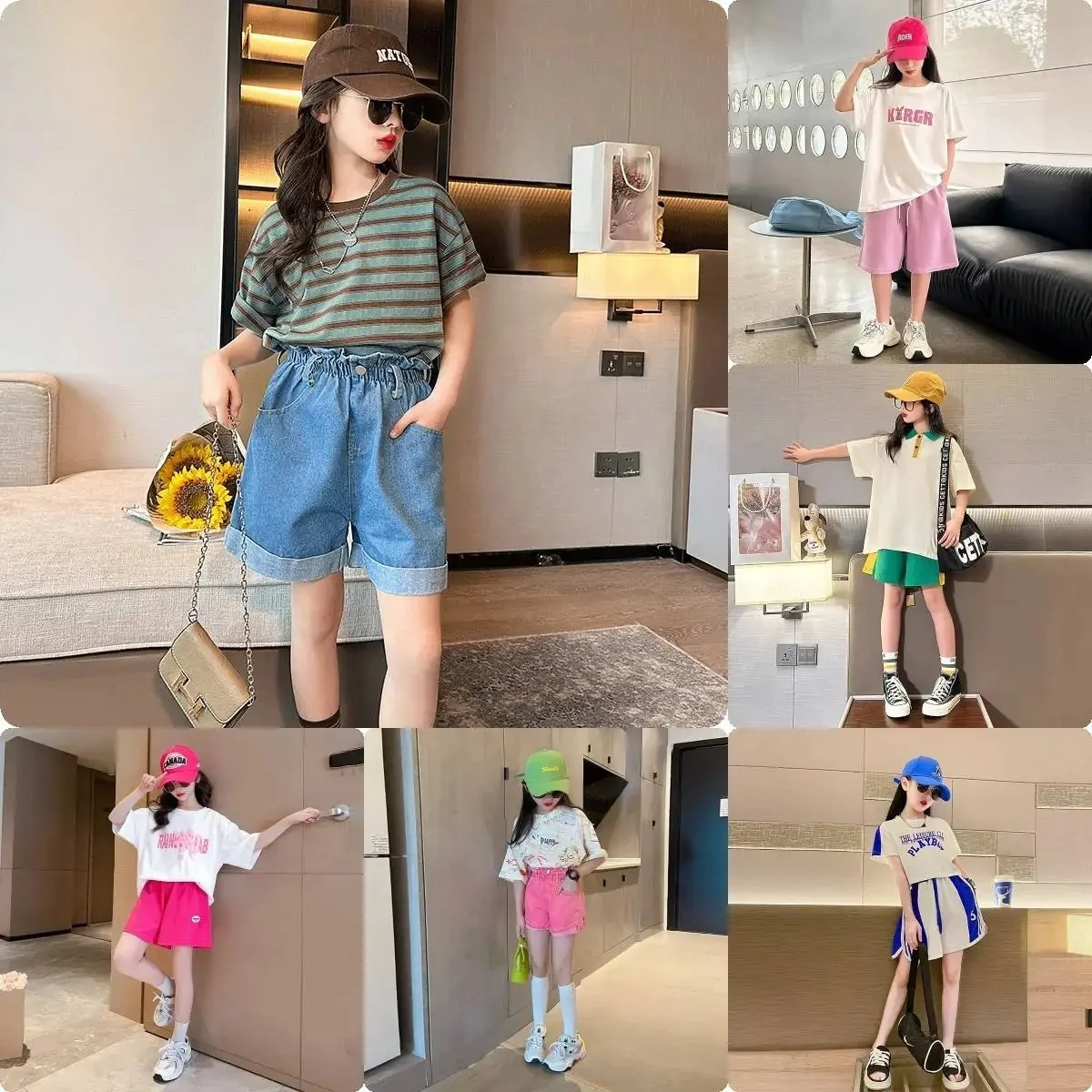 2024 Spring Autumn Teen Outfits Long Sleeve Print Pullover Tops Loose Trousers Two Piece Casual Children Clothes For Girls