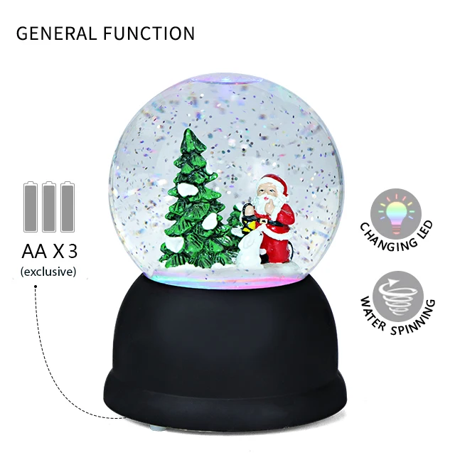 Colour LED Changing LightUp Glitter swirling Water Ornament Christmas Decoration 