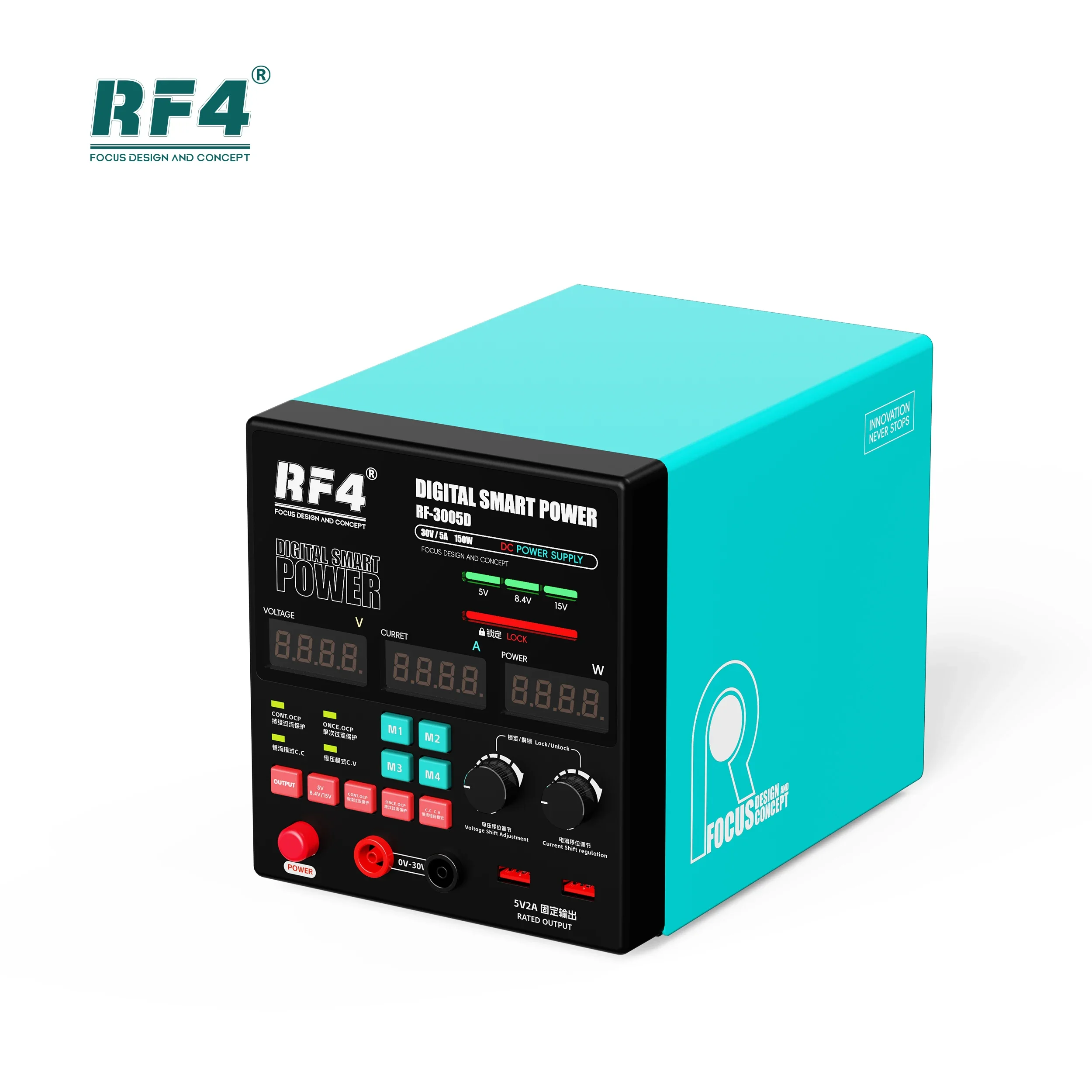 RF4 RF-3005D/RF-3005PRO 150W 30V 5A DC Regulated Digital Smart Multifunctional Power Supply Regulator Phone Sensing Automatic