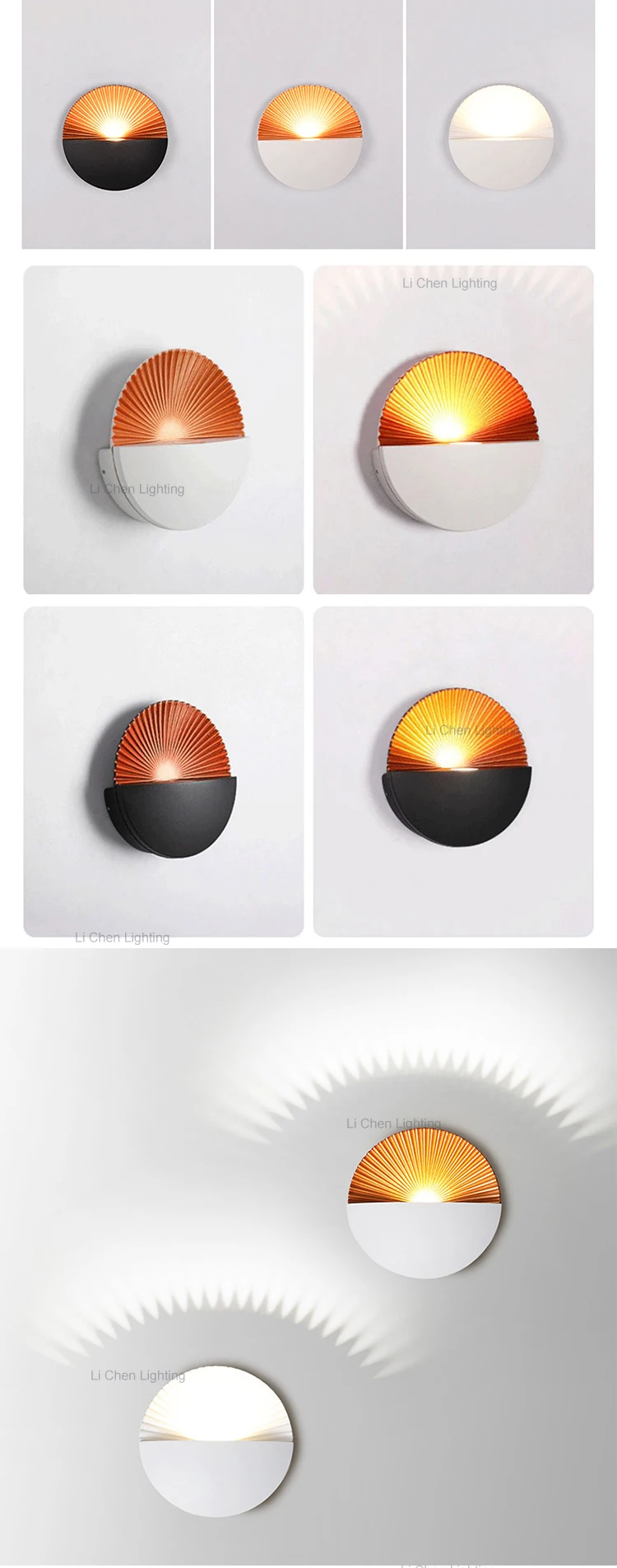 bd24 indoor round decorative modern wall mounted for home hotel bedside wall sconces led white and gold wall lighting-1