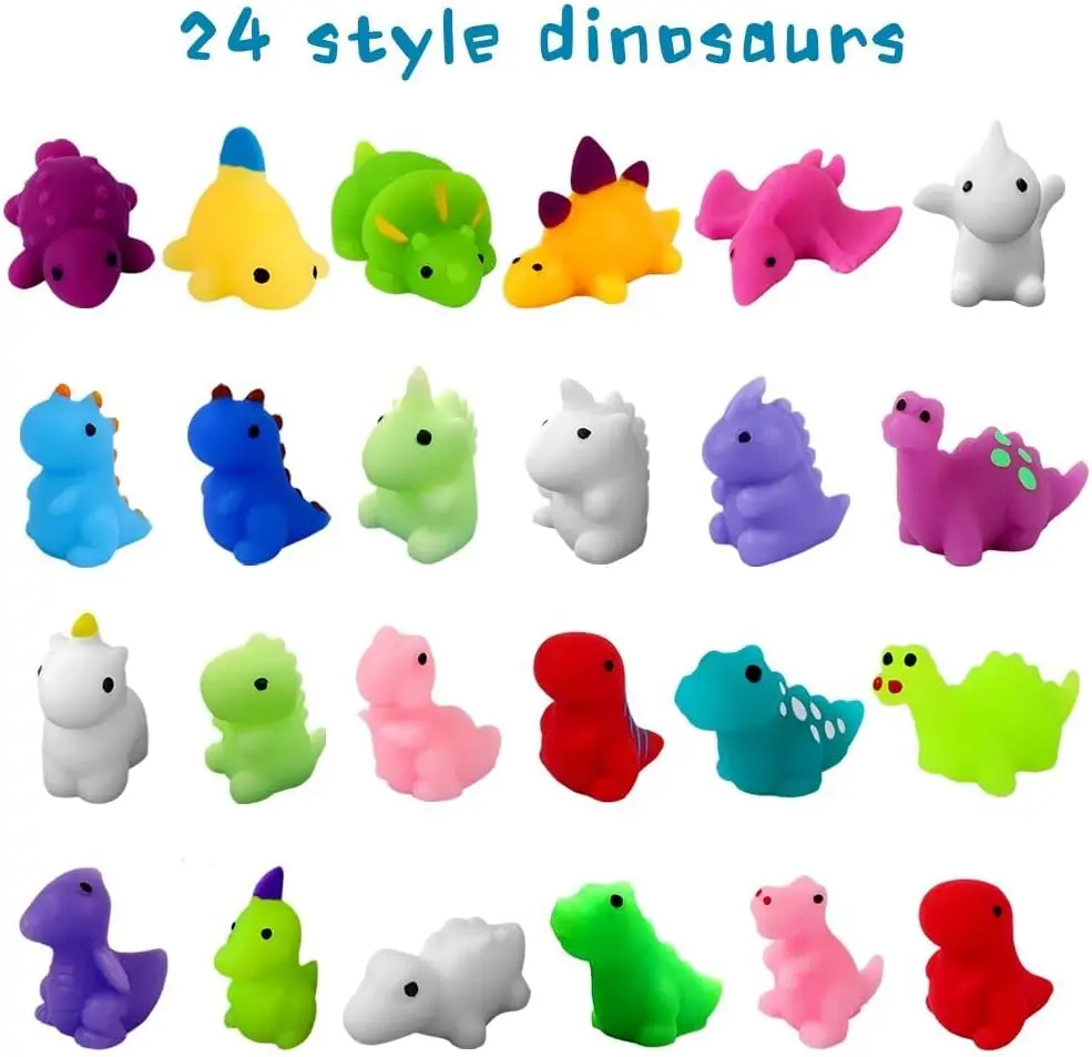 Mochi Dinosaur Squishy Toys Kawaii Stress Reliever Toy  for Kids  Easter Egg Hunt Filling Treats Party Favor Squishy Toys