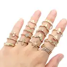 Finger Rings Unique Punk Style Midi Finger Rings Suit Gold Color Knuckle Rings For Women