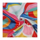 Polyester Soft Smooth Digital Printing Recycled Satin Silk Like 50D Polyester Fabric For Scarf