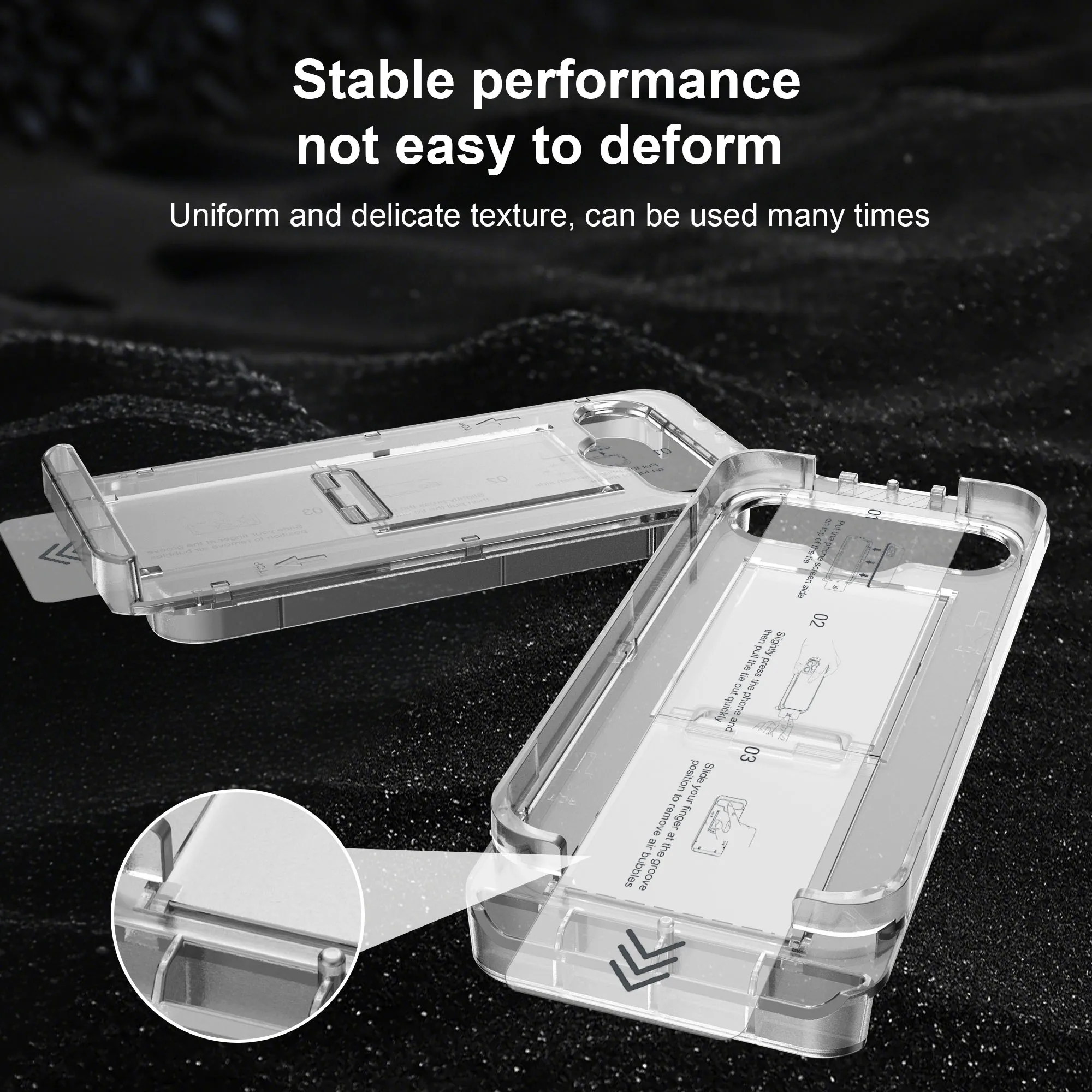 product laudtec kickstand tray for tempered glass phone screen protector film easy installation holder for iphone 17 air pro max sjk1107-6