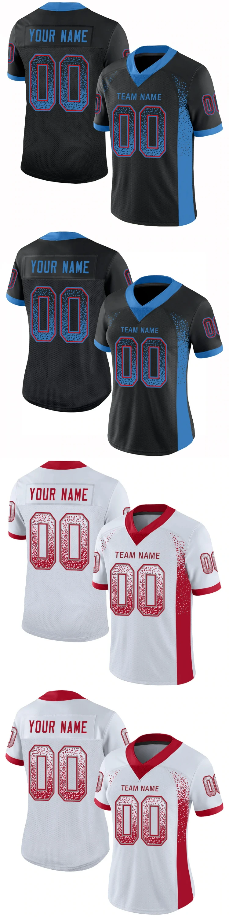 BETHERIVAL Custom Design Black Blank Short Sleeve Female Football Uniform details