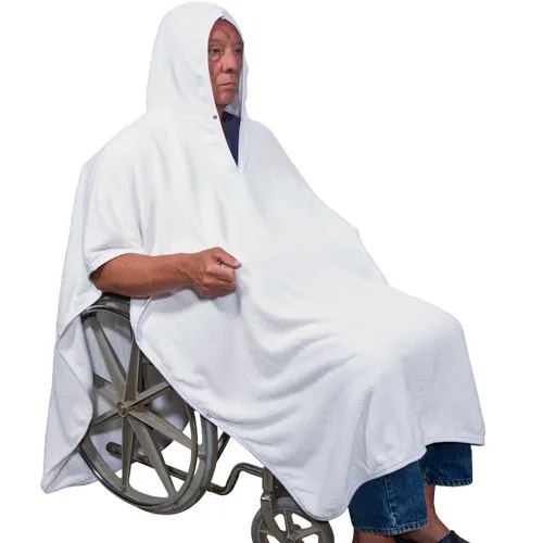 wheelchair Terry Bath towel or Pool Cover-Up Poncho Adaptive Clothing Showroom wrap towel