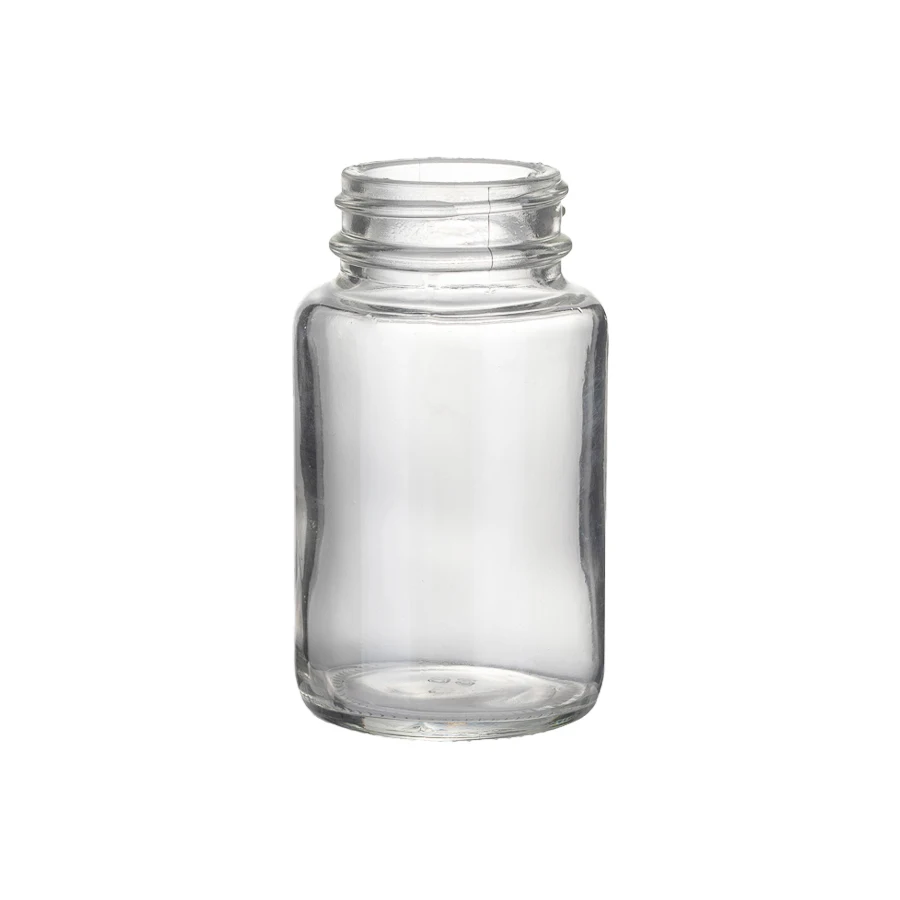 Empty Clear Capsule bottle packaging 30ml 60ml 75 ml 100ml 150ml 200ml Glass Round Bottles Custom