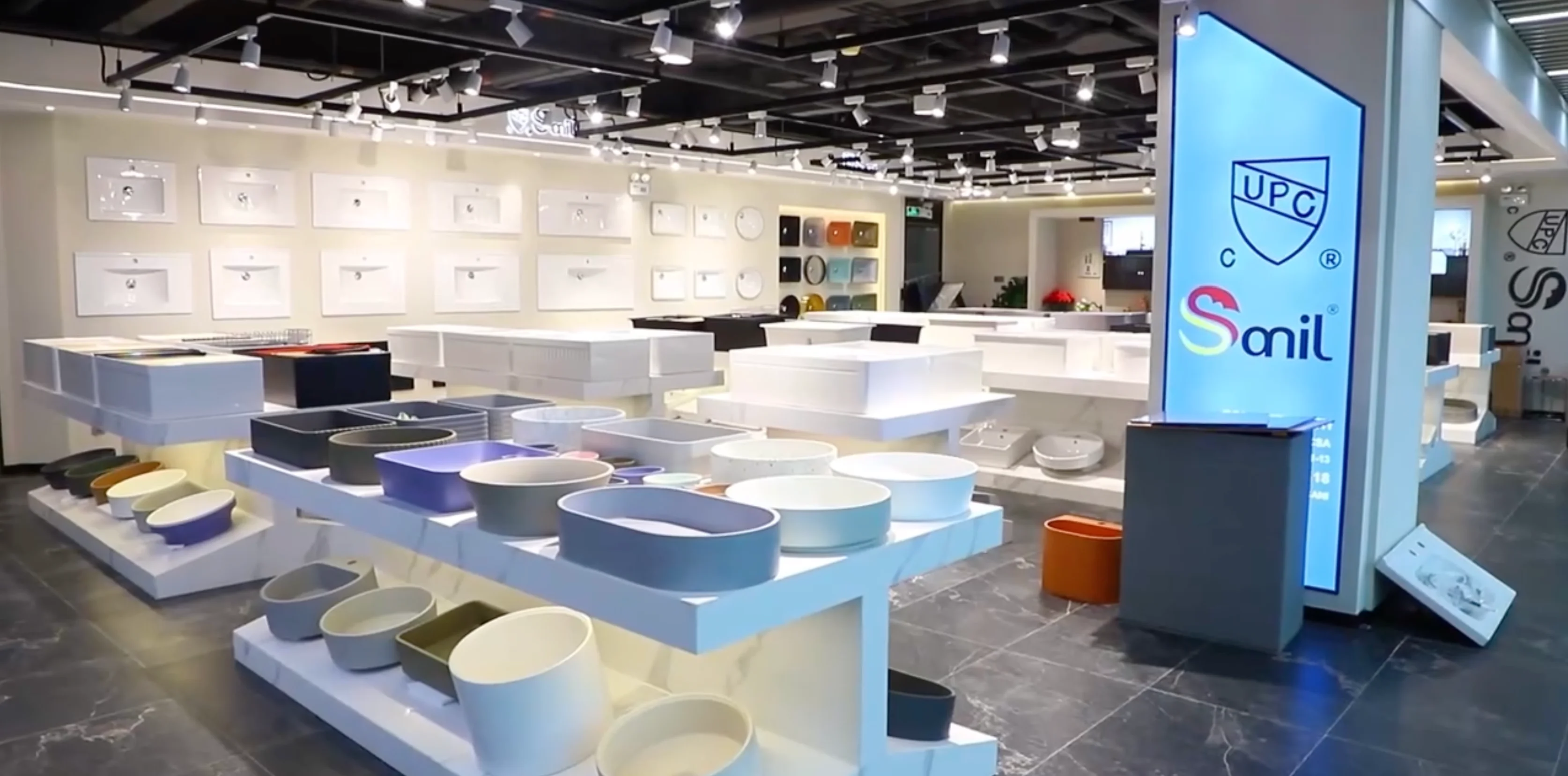 Fireclay sink showroom