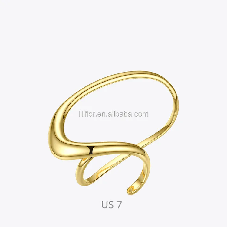 High Quality 18k Gold Plated Brass Jewelry Punk Fashionable Three Finger Accessories Rings R194033 2