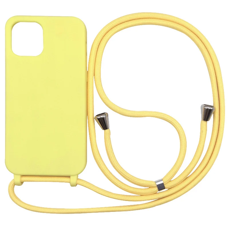 Crossbody Lanyard Candy Color Cell Phone Cases For iPhone 15 14 13 12 11 Pro Max TPU Back Cover Phone Rope