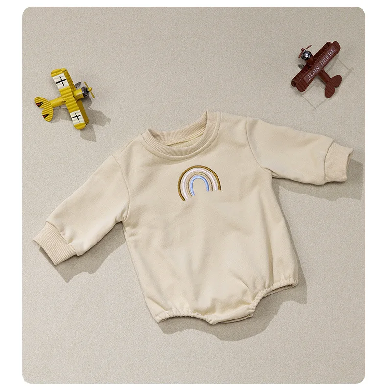 Spring and Autumn Newborn Clothing Long sleeved Rainbow Infant Bodysuit Fashion Baby Romper