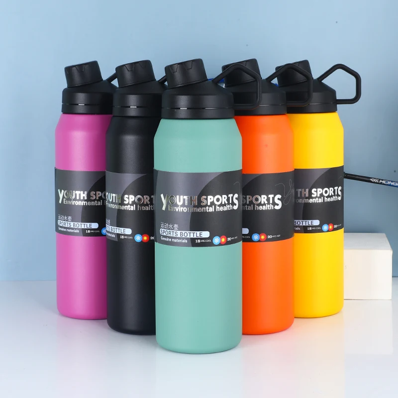 32 OZ Double Wall Insulated Stainless Steel Water Bottle 1L Flask Vacuum Water Bottle Gym Sports botella de agua