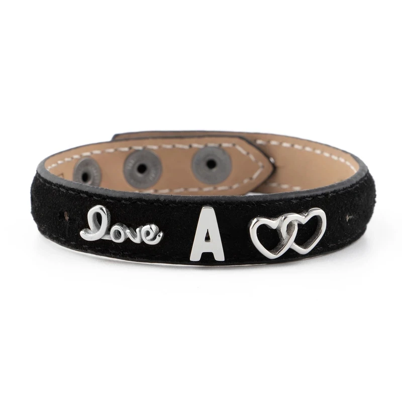 Adjustable Snap Button Custom DIY Accessory Animal Anchor Heart Jewelry Suede Fur Charm Bangle Bracelet