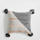 Triangle Fringe I Home Geometric Splicing Triangle Ball Tassel Fringe Cotton Sofa Pillow Cushion Cover