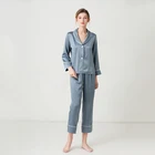 Women's Women Wholesale Luxury Pijamas Mujer Long Sleeve Plain Pyjama Set Women's Sleepwear 100% Silk Pajamas