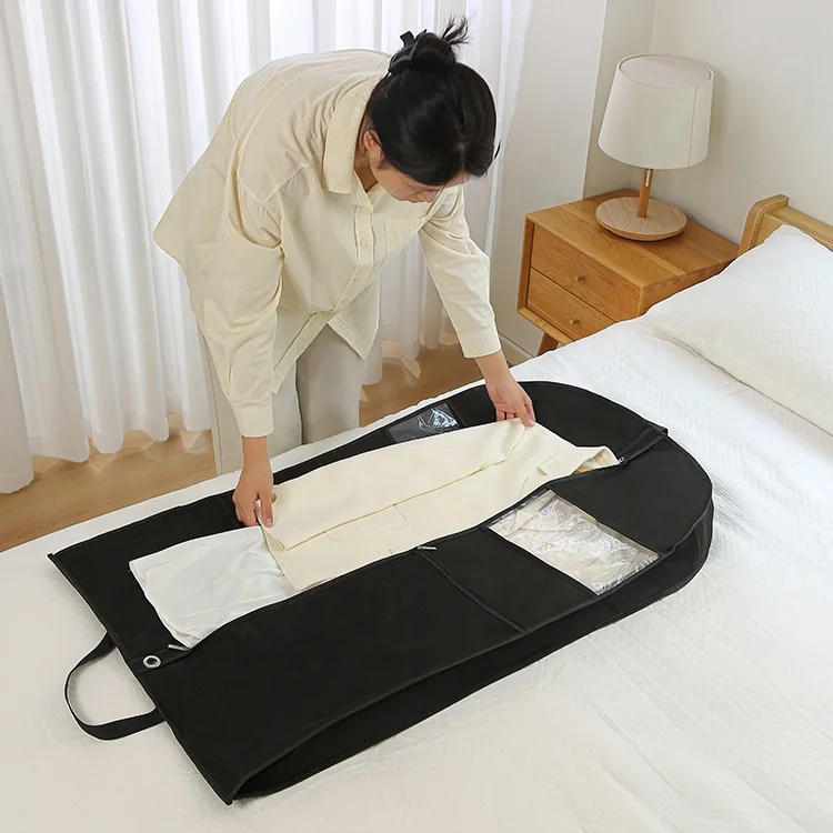 Simple Houseware Heavy Duty Garment Bag With Pocket for Dresses Coats suit garment bag wholesale