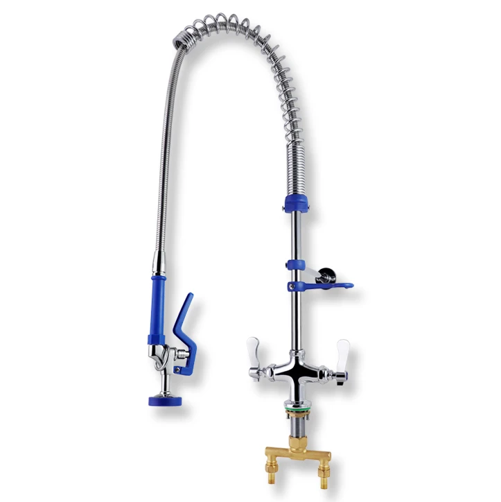 New Arrival 33Inch Dual Handle Commercial Pre-Rinse Faucet Pull-Out Kitchen Faucets,mixers Hot Cold Water for Hotel Sink factory