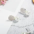 Jewelry Silver BXY Minimalist Fashion Jewelry Imitation Pearl Stud Earrings For Women Silver Plated Crystal Stud Earrings