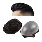 Toupee Hair System Pieces Hairline Silicone Base Human Hair Wigs For Men Toupee Thin Skin