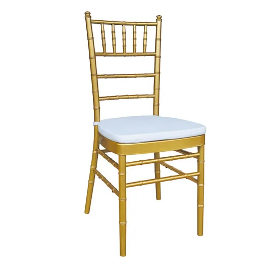 Wholesale acrylic metal stackable party chivari chair with cushion wedding seats