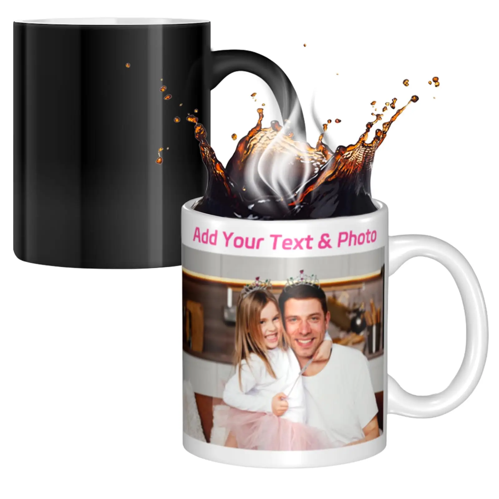 colour changing cups 11oz black sublimation blank cup custom design magic color changing ceramic coffee mug