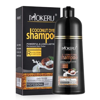 Wholesale to Malaysia Thailand Cambodia Mokeru Natural Organic Brown Color Permanent Hair Dye Shampoo For Women Gray Hair Dye