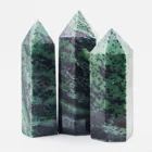Wholesale Natural Crystal Quartz Point Reiki Gemstone Wands Healing Ruby In Zosite Crystal Point