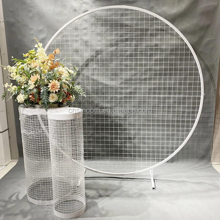 in 4 pieces 2.0m White Circle Mesh Backdrop 