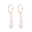 Pear 925 Sterling Silver White Gold Plated Cubic Zirconia Pear Stud Earrings For Women