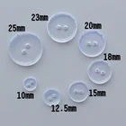 Holes Button 2 Hole Button Round Sew Bread Shape 2 Holes Clear Transparent Resin Shirt Button