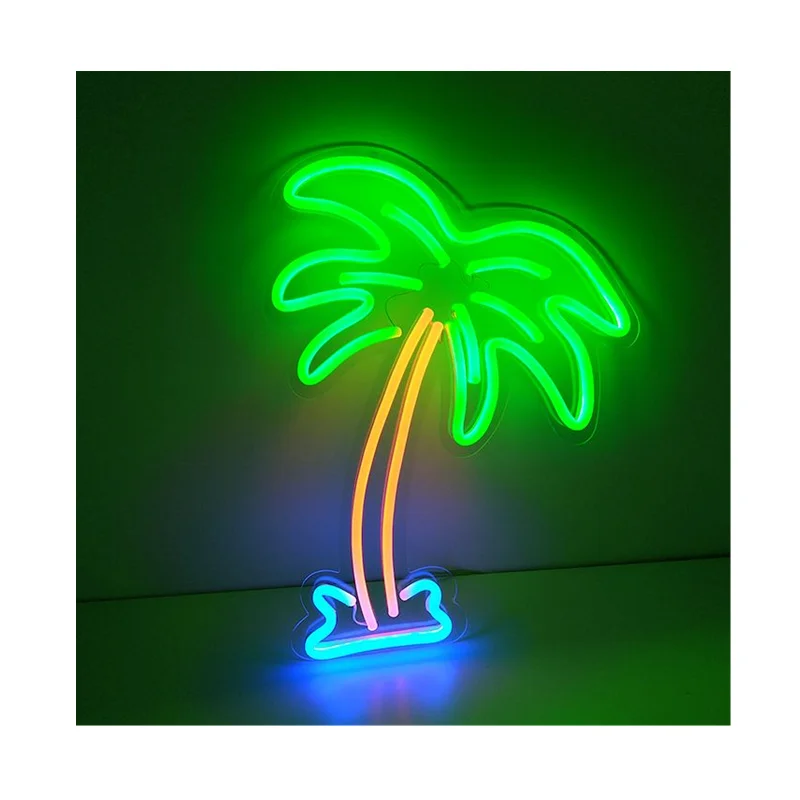 palm leaf neon light