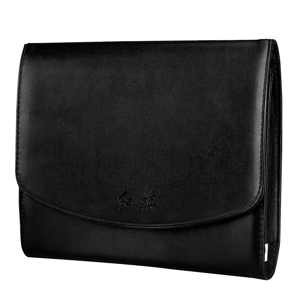 Soft pu leather auto manual holder car document bag with Custom logo file folder made in Dongguan