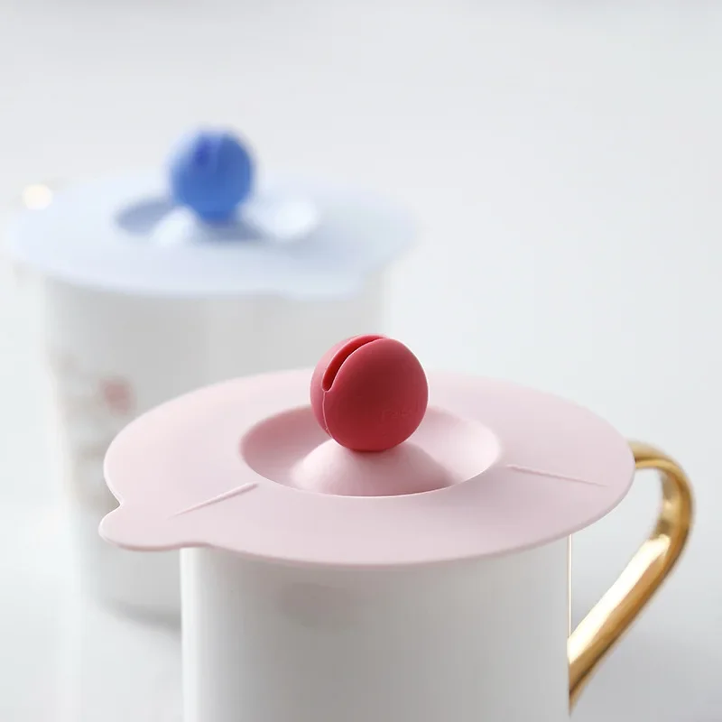 product food grade silicone cup lid with dustproof breakfast mug and spoon modern design tea cups saucers-0