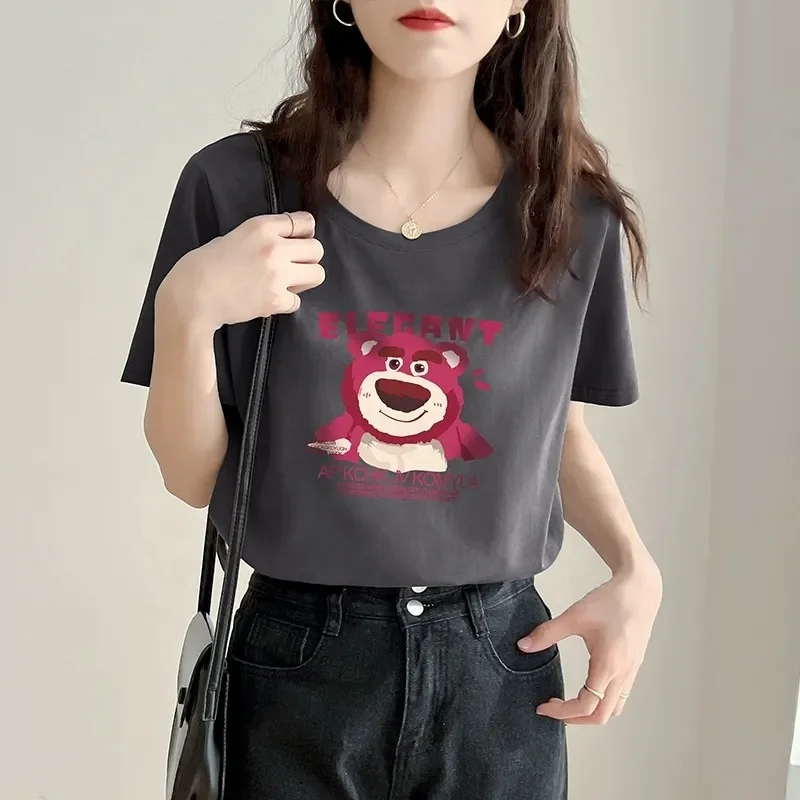 Wholesale new mid-length short-sleeved T-shirt fashion women's T-shirt summer leisure cotton t-shirt