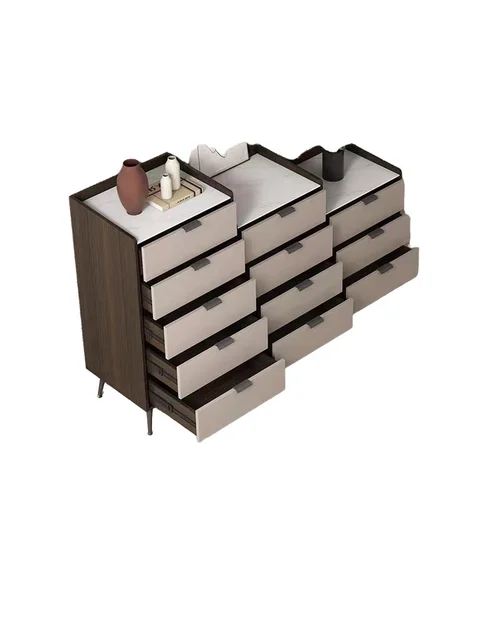 Modern Style Wood Drawer Storage Cabinet for Living Room Bedroom Bedside for Home Hotels Villas Apartments