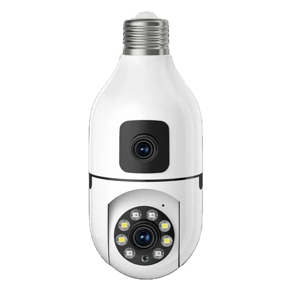 YIIOT 4MP E27 Bulb Wireless Dual Lens Network Camera Auto Tracking Wifi Light Bulb Security Cameras YIIoT Dual Lens cctv Camera