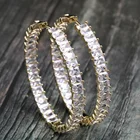 Diamond Earrings For Women Mister Jewelry Latest Design Shiny Square Diamond Large Hoop Earrings For Women