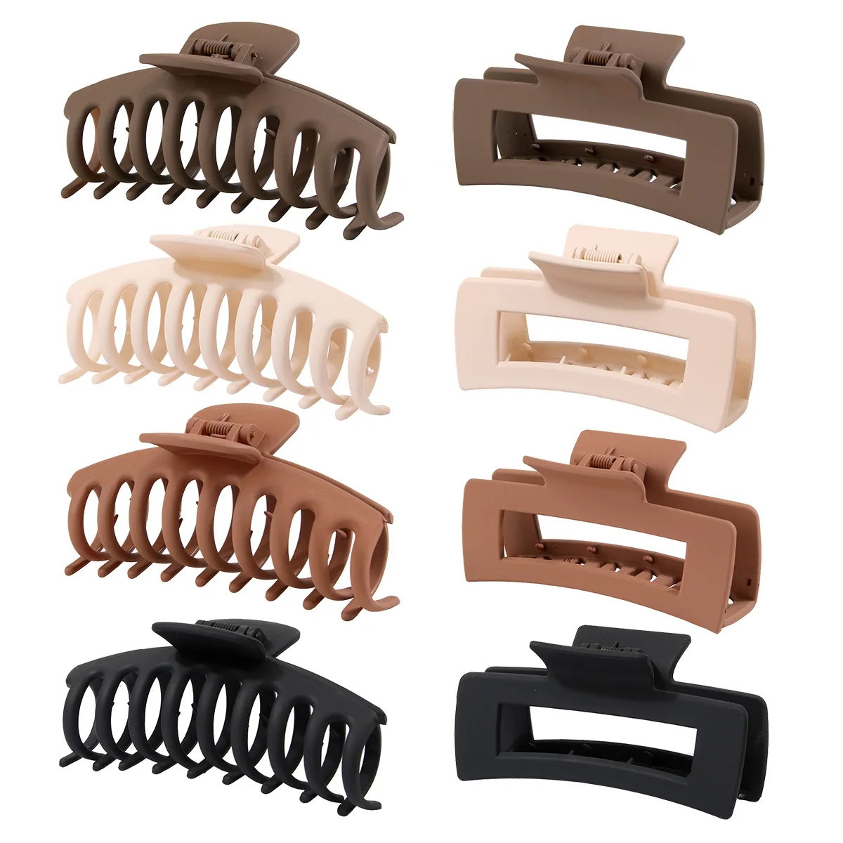 8 Pack Hair Clips Set Large Hair Claw Clips Big Matte Strong Hold Jaw Clips For Women's Thick Curly Hair