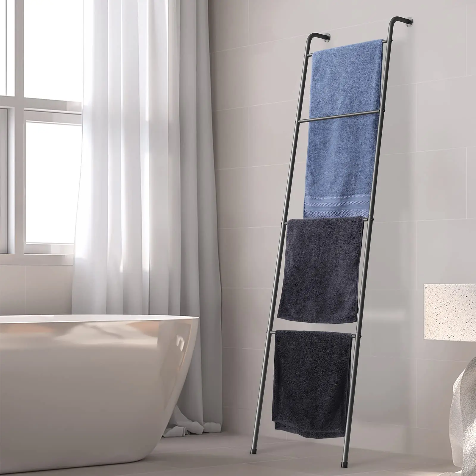 Hot Sales Living Room Bathroom Decorative Metal Holder Blanket Ladder Outdoor Towel Rack For Pool