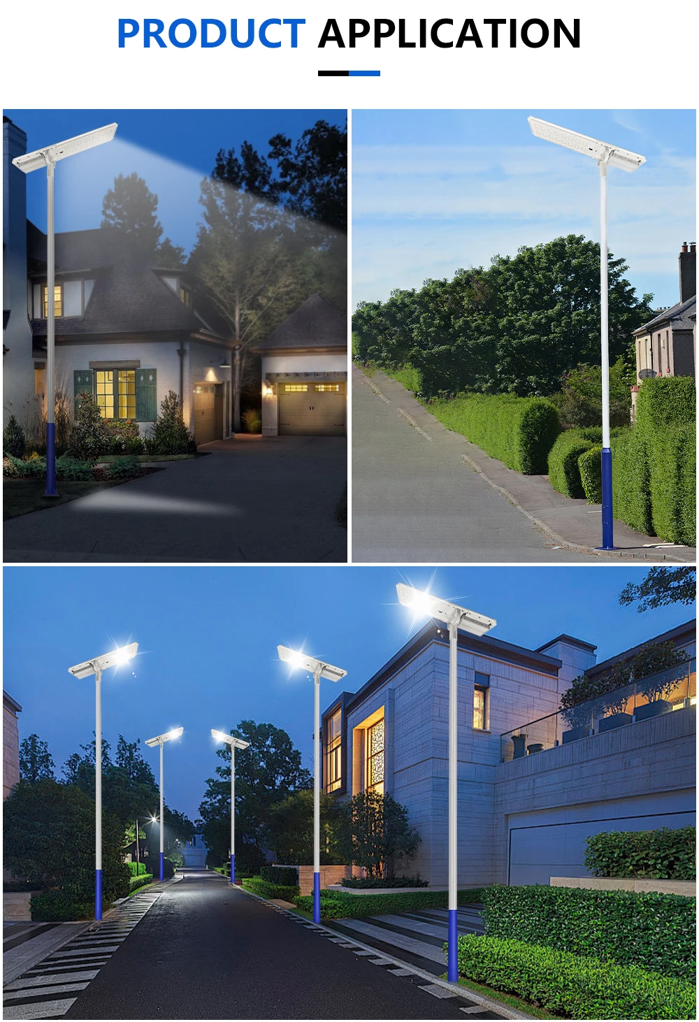 6000k Lumen Per Watt 100W IP65 Aluminum Outdoor Solar Street Lamp with High Brightness LED Lighting for Highway/ Road /garden