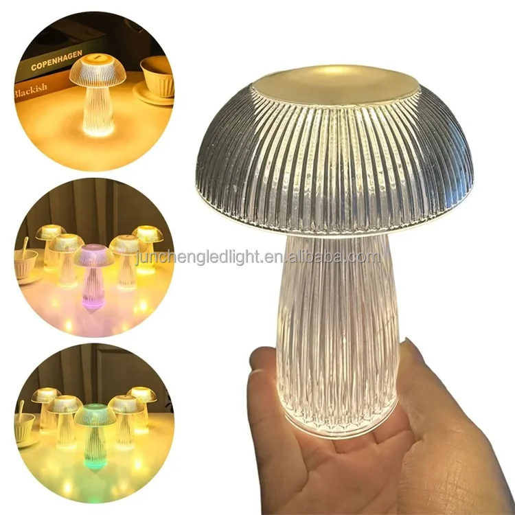 mushtoom jellyfish shape led table lamp 3d