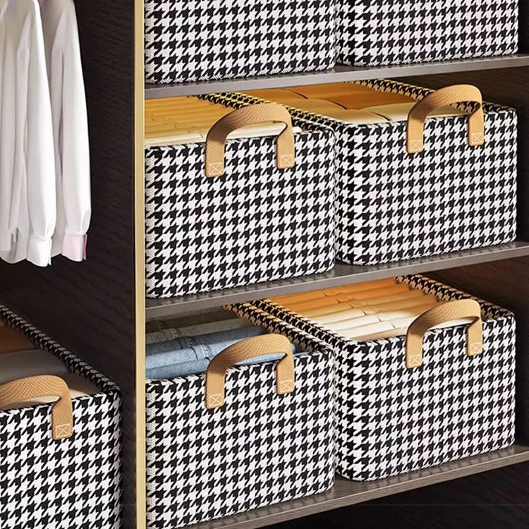 Popular Household Neaten Organizer for Clothes Pants Underwear Handle Design Wardrobe Storage Box Drawer Box