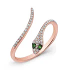 Ruby Stone Ring Cubic Zirconia Gmenel Hot Sale Jewelry Ladies Gold Plated Blue Ruby Stone Adjustable Ring Snake
